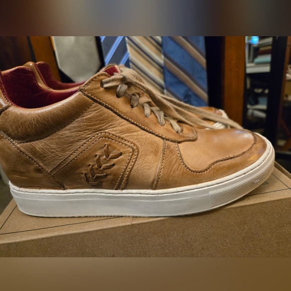 BED|STU ANDROMEDA Tan Leather Sneakers With Hidden Wedge - Picture 5 of 7